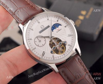 High Quality Omega Tourbillon Moonphase Watches SS White Dial